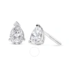 Haus Of Brilliance 14k White Gold 1.0 Cttw Pear Shape Solitaire Lab Grown Diamond Stud Earrings (f-g In White