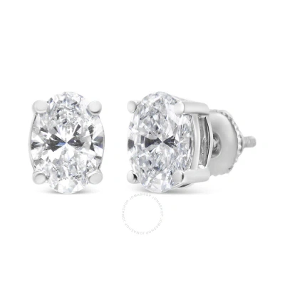 Haus Of Brilliance 14k White Gold 1.00 Cttw Lab Grown Oval Solitaire Diamond Stud Earrings (f-g Colo