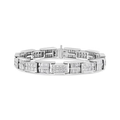 Haus Of Brilliance 14k White Gold 10 5/8 Cttw Diamond Panel Link Bracelet - 7" Inches