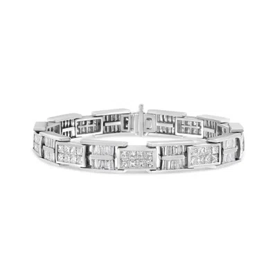 Haus Of Brilliance 14k White Gold 10 5/8 Cttw Diamond Panel Link Bracelet In Metallic