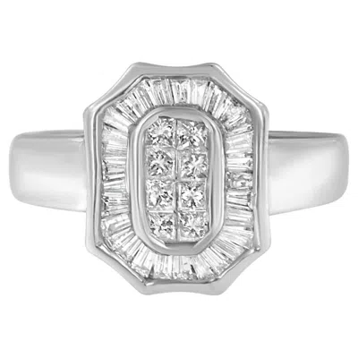 Pre-owned Haus Of Brilliance 14k White Gold 1.0 Carat Diamond Art Deco Style Cocktail Ring