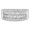 Haus Of Brilliance 14k White Gold 1.0 Cttw 4 Row Round Baguette Diamond Band Ring In White