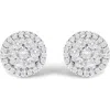 Haus Of Brilliance 14k White Gold 1.0 Cttw Diamond Cluster Button Stud Earrings In Metallic