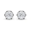 Haus Of Brilliance 14k White Gold 1.0 Cttw Diamond Crown Stud Earring In Metallic