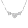 Haus Of Brilliance 14k White Gold 1.0 Cttw Diamond Three Heart Statement Pendant Necklace In Metallic