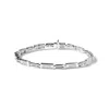 Haus Of Brilliance 14k White Gold 1.0 Cttw Invisible Set Princess Cut Diamond Alternating Station And Link Tennis Brace In White