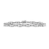 Haus Of Brilliance 14k White Gold 1.0 Cttw Invisible Set Princess Diamond Alternating Link Tennis Bracelet In White