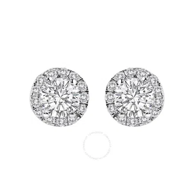 Haus Of Brilliance 14k White Gold 1.0 Cttw Lab-grown Diamond Halo Stud Earring (f-g Color