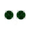 Haus Of Brilliance 14k White Gold 1.0 Cttw Lab Grown Green Diamond Classic Solitaire Stud Earrings In White