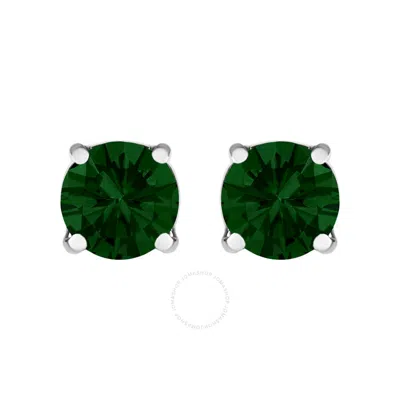 Haus Of Brilliance 14k White Gold 1.0 Cttw Lab Grown Green Diamond Classic Solitaire Stud Earrings