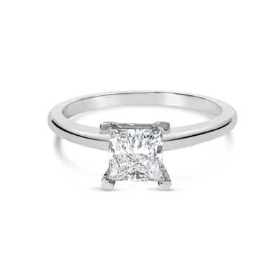 Haus Of Brilliance 14k White Gold 1.0 Cttw Princess Lab-grown Diamond Solitaire Engagement Ring In Silver