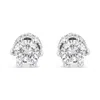 Haus Of Brilliance 14k White Gold 1.0 Cttw Round Cut Prong-set Diamond Crown Stud Earring In White