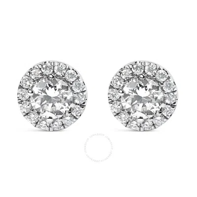 Haus Of Brilliance 14k White Gold 1.0 Cttw Round Lab-grown Diamond Halo Stud Earrings (f-g Color