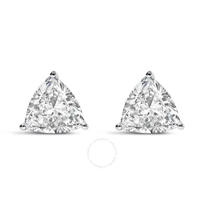 Haus Of Brilliance 14k White Gold 1.0 Cttw Trillion Cut Lab Grown Diamond 3-prong Classic Solitaire