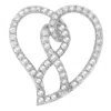 Haus Of Brilliance 14k White Gold 1.0 Cttw White Diamond Awareness Ribbon & Open Heart 18" Pendant Necklace In White