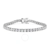 HAUS OF BRILLIANCE HAUS OF BRILLIANCE 14K WHITE GOLD 10.00 CTTW 4 PRONG SET LAB GROWN ROUND DIAMOND CLASSIC TENNIS BRAC