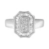 Haus Of Brilliance 14k White Gold 1.00 Cttw Baguette And Princess-cut Diamond Cocktail Art Deco Style Ring In White