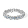 Haus Of Brilliance 14k White Gold 10.0 Cttw Blue And White Diamond Vintage-inspired Floral Cluster L In White
