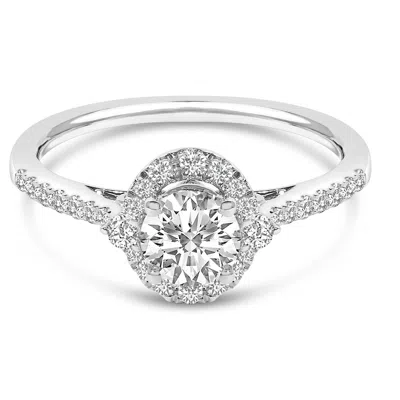 Haus Of Brilliance 14k White Gold 1.00 Cttw Lab-grown Diamond Oval Shaped Halo Engagement Ring