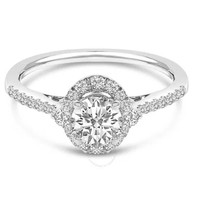 Haus Of Brilliance 14k White Gold 1.00 Cttw Lab-grown Diamond Oval Shaped Halo Engagement Ring