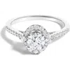 Haus Of Brilliance 14k White Gold 1.00 Cttw Lab-grown Diamond Oval Shaped Halo Engagement Ring In White