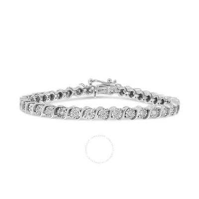 Haus Of Brilliance 14k White Gold 1.00 Cttw Lab Grown Diamond Round Miracle Plate And "s" Link Tenni