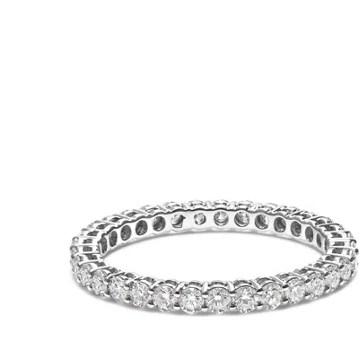 Haus Of Brilliance 14k White Gold 1.00 Cttw Lab-grown Diamond Shared Prong Set Eternity Band Ring In Metallic