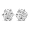 Haus Of Brilliance 14k White Gold 1.00 Cttw Pie Cut Diamond Solitaire Style Stud Earring In Silver