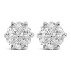 Haus Of Brilliance 14k White Gold 1.00 Cttw Pie Cut Diamond Solitaire Style Stud Earring In Metallic