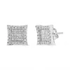 Haus Of Brilliance 14k White Gold 1.00 Cttw Princess And Round-cut Diamond Square Stud Earrings In White