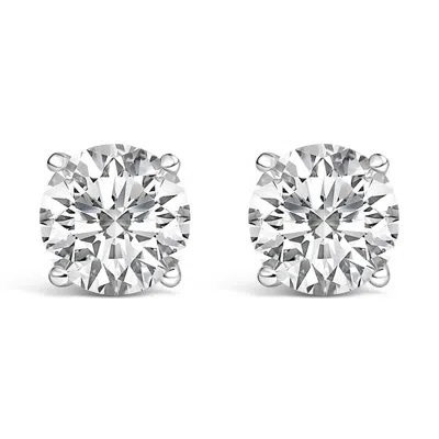 Haus Of Brilliance 14k White Gold 10.00 Cttw Lab Grown Diamond Solitaire Stud Earrings In ["white"]