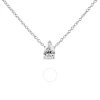 HAUS OF BRILLIANCE HAUS OF BRILLIANCE 14K WHITE GOLD 1/10 CTTW PEAR SHAPE LAB GROWN DIAMOND SOLITAIRE PENDANT NECKLACE 