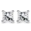 Haus Of Brilliance 14k White Gold 1/10 Cttw Princess-cut Diamond Solitaire Stud Earrings (h-i Color In Metallic