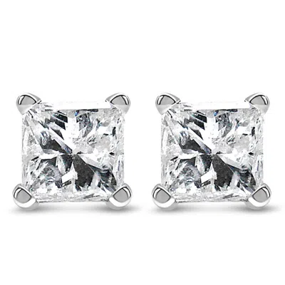 Haus Of Brilliance 14k White Gold 1/10 Cttw Princess-cut Diamond Solitaire Stud Earrings (h-i Color