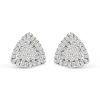 Haus Of Brilliance 14k White Gold 1/2 Ct Trillion Shaped Diamond Stud Earrings In White