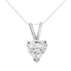 HAUS OF BRILLIANCE HAUS OF BRILLIANCE 14K WHITE GOLD 1/2 CTTW 3-PRONG SET HEART SHAPED SOLITAIRE LAB GROWN DIAMOND 18" 