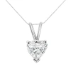 Haus Of Brilliance 14k White Gold 1/2 Cttw 3-prong Set Heart Shaped Solitaire Lab Grown Diamond 18" In White