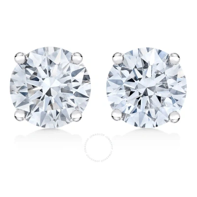 Haus Of Brilliance 14k White Gold 1/2 Cttw 4-prong Set Brilliant Round-cut Solitaire Lab Grown Diamond Push Back Stud E