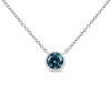 Haus Of Brilliance 14k White Gold 1/2 Cttw Blue Lab Grown Diamond Modern Bezel-set Solitaire 16"-18" Pendant Necklace In Blue