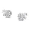 Haus Of Brilliance 14k White Gold 1/2 Cttw Brilliant-cut Diamond Halo-style Cluster Round Button Stud Earrings In White
