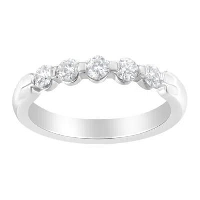Haus Of Brilliance 14k White Gold 1/2 Cttw Diamond 5-stone Band Ring