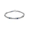 Haus Of Brilliance 14k White Gold 1/2 Cttw Diamond & Oval Blue Sapphire Braided Link Bracelet In White