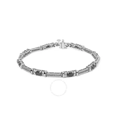 Haus Of Brilliance 14k White Gold 1/2 Cttw Diamond & Oval Blue Sapphire Braided Link Bracelet (g-h