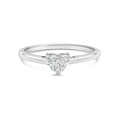 Haus Of Brilliance 14k White Gold 1/2 Cttw Heart Cut Lab Grown Diamond Solitaire Engagement Ring