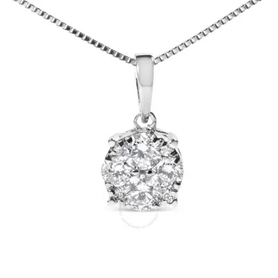Haus Of Brilliance 14k White Gold 1/2 Cttw Lab Grown Diamond Floral Cluster Pendant 18" Necklace (g-