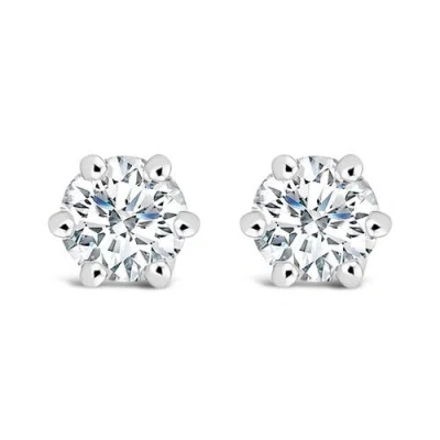Haus Of Brilliance 14k White Gold 1/2 Cttw Lab-grown Diamond Stud Earrings In Metallic