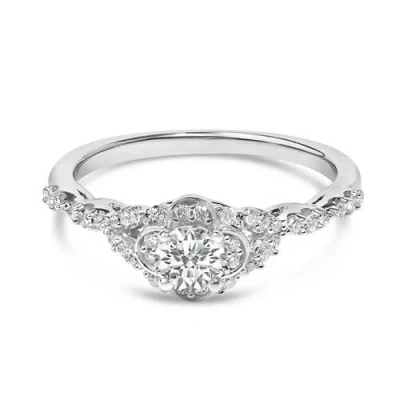 Haus Of Brilliance 14k White Gold 1/2 Cttw Lab Grown Diamond Vintage Style Engagement Ring