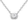 Haus Of Brilliance 14k White Gold 1/2 Cttw Lab Grown Oval Shape Solitaire Diamond East West 18" Pendant Necklace In White