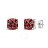 Haus Of Brilliance 14k White Gold 1/2 Cttw Lab Grown Pink Cushion 4-prong Set Classic Diamond Solita In White