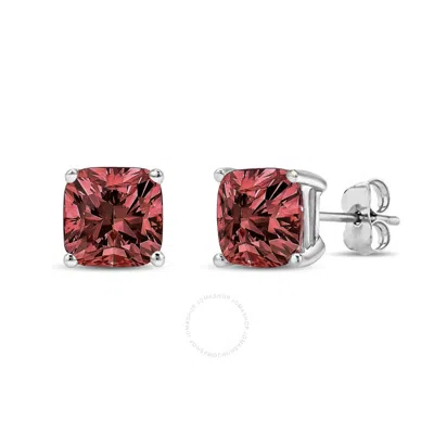 Haus Of Brilliance 14k White Gold 1/2 Cttw Lab Grown Pink Cushion 4-prong Set Classic Diamond Solita